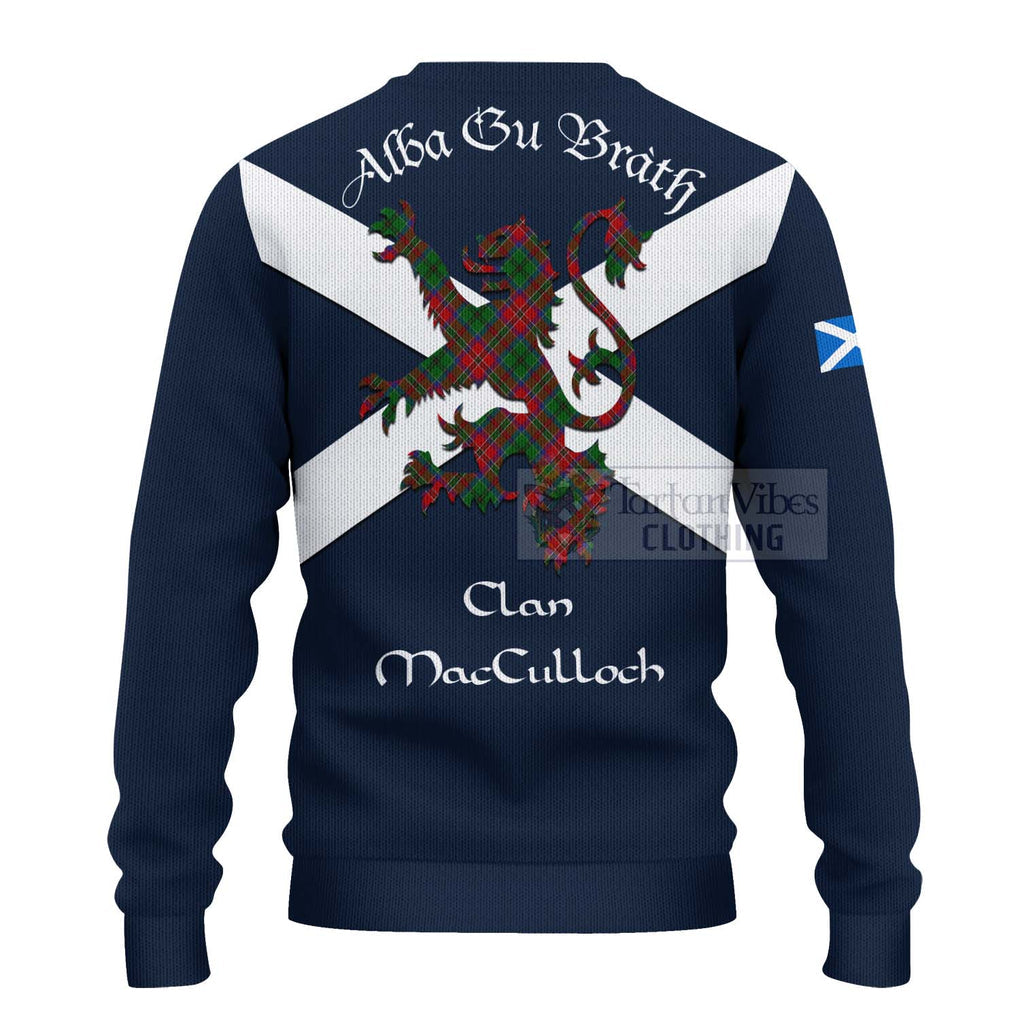 Tartan Vibes Clothing MacCulloch (McCulloch) Tartan Lion Rampant Knitted Sweater – Proudly Display Your Heritage with Alba Gu Brath and Clan Name
