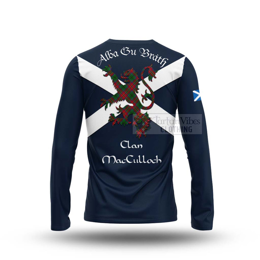 Tartan Vibes Clothing MacCulloch (McCulloch) Tartan Lion Rampant Long Sleeve T-Shirt – Proudly Display Your Heritage with Alba Gu Brath and Clan Name