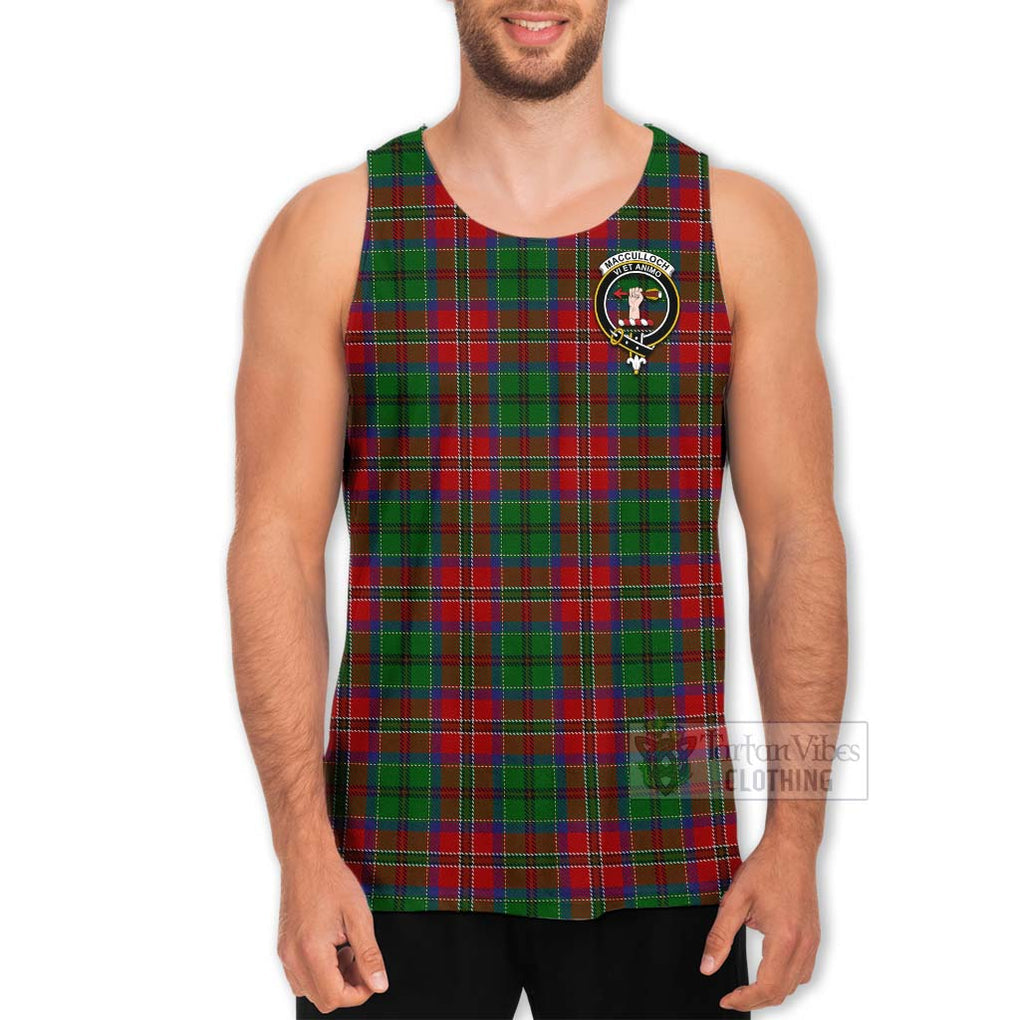 Tartan Vibes Clothing MacCulloch (McCulloch) Tartan Men's Tank Top with Family Crest Celtic Skull Style