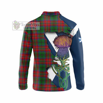MacCulloch (McCulloch) Tartan Family Crest Long Sleeve Polo Shirt Scottish Thistle Celtic Inspired