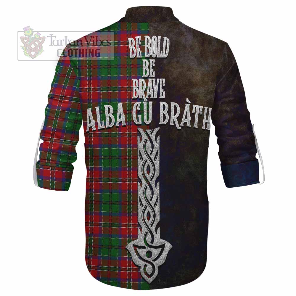 Tartan Vibes Clothing MacCulloch (McCulloch) Tartan Family Crest Ghillie Kilt Shirt Alba Gu Brath Be Brave Lion Ancient Style