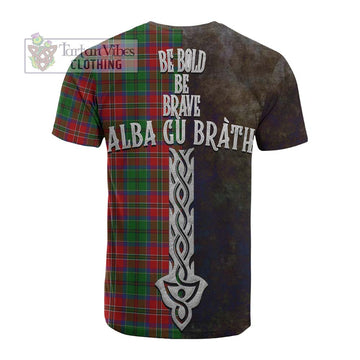 MacCulloch (McCulloch) Tartan Family Crest Cotton T-shirt Alba Gu Brath Be Brave Lion Ancient Style