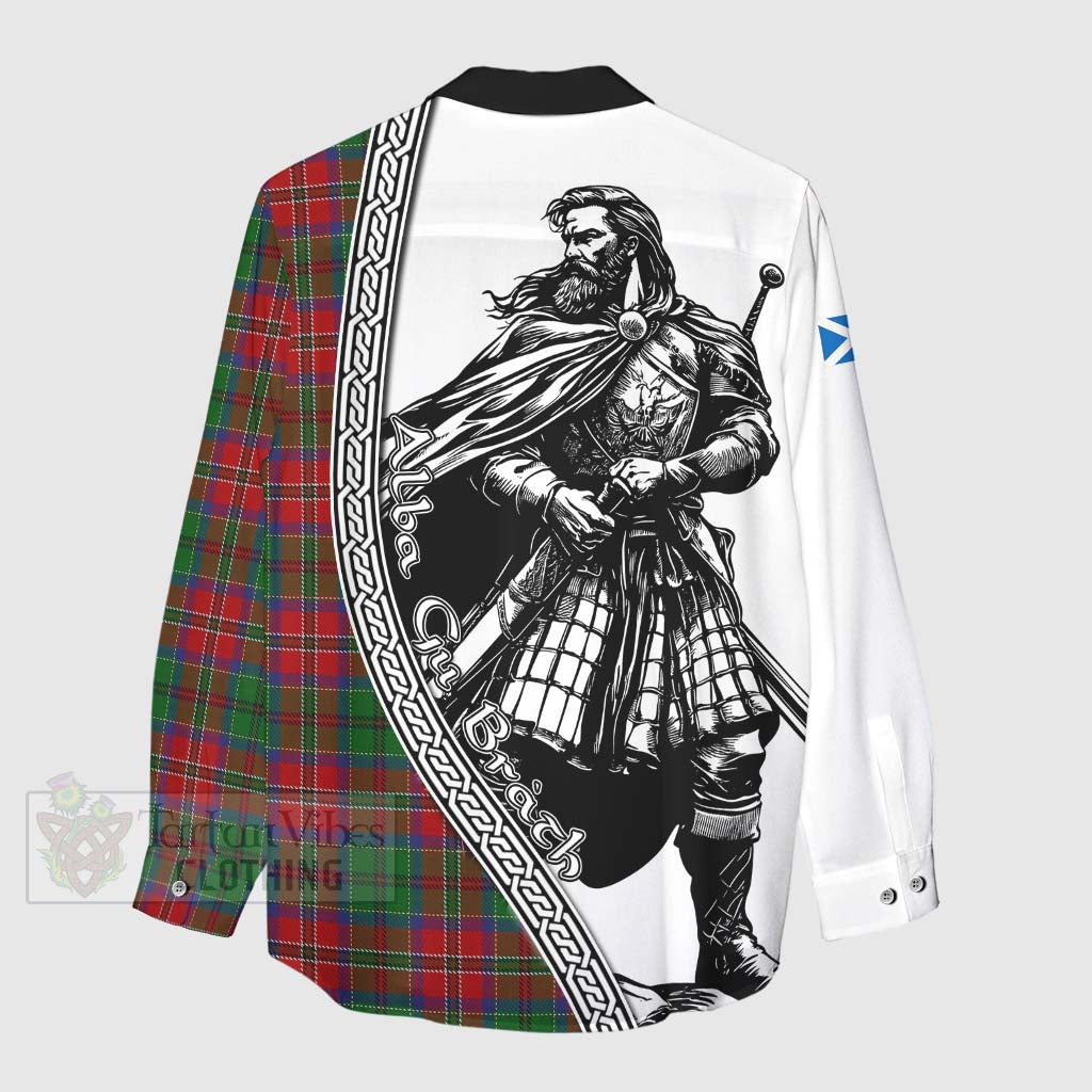 Tartan Vibes Clothing MacCulloch (McCulloch) Tartan Clan Crest Women's Casual Shirt with Highlander Warrior Celtic Style