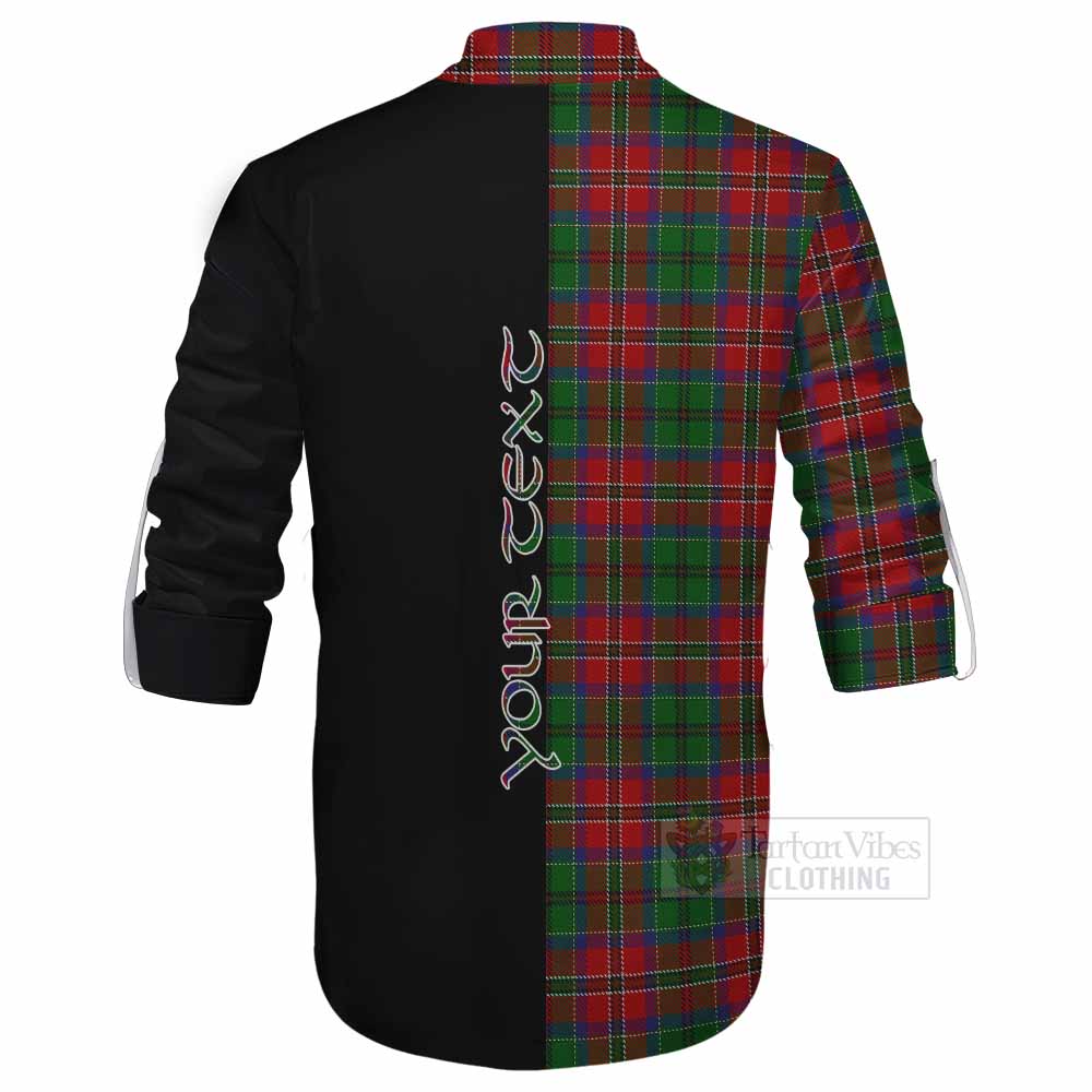 Tartan Vibes Clothing MacCulloch (McCulloch) Tartan Ghillie Kilt Shirt with Family Crest and Half Of Me Style