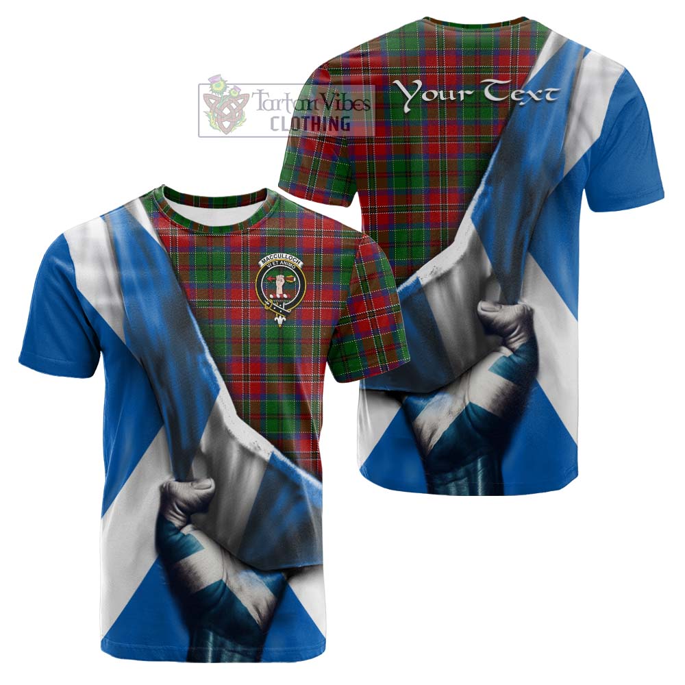 Tartan Vibes Clothing MacCulloch (McCulloch) Tartan Cotton T-shirt with Family Crest Scotland Patriotic Style
