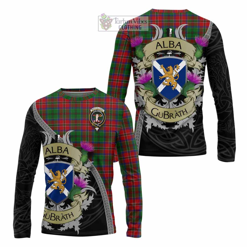 Tartan Vibes Clothing MacCulloch (McCulloch) Tartan Family Crest Long Sleeve T-Shirt Lion Rampant Royal Thistle Shield Celtic Inspired