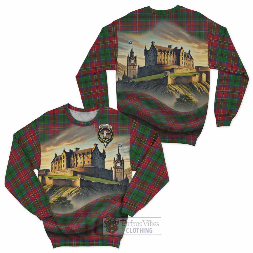 Tartan Vibes Clothing MacCulloch (McCulloch) Tartan Family Crest Sweatshirt with Scottish Ancient Castle Style