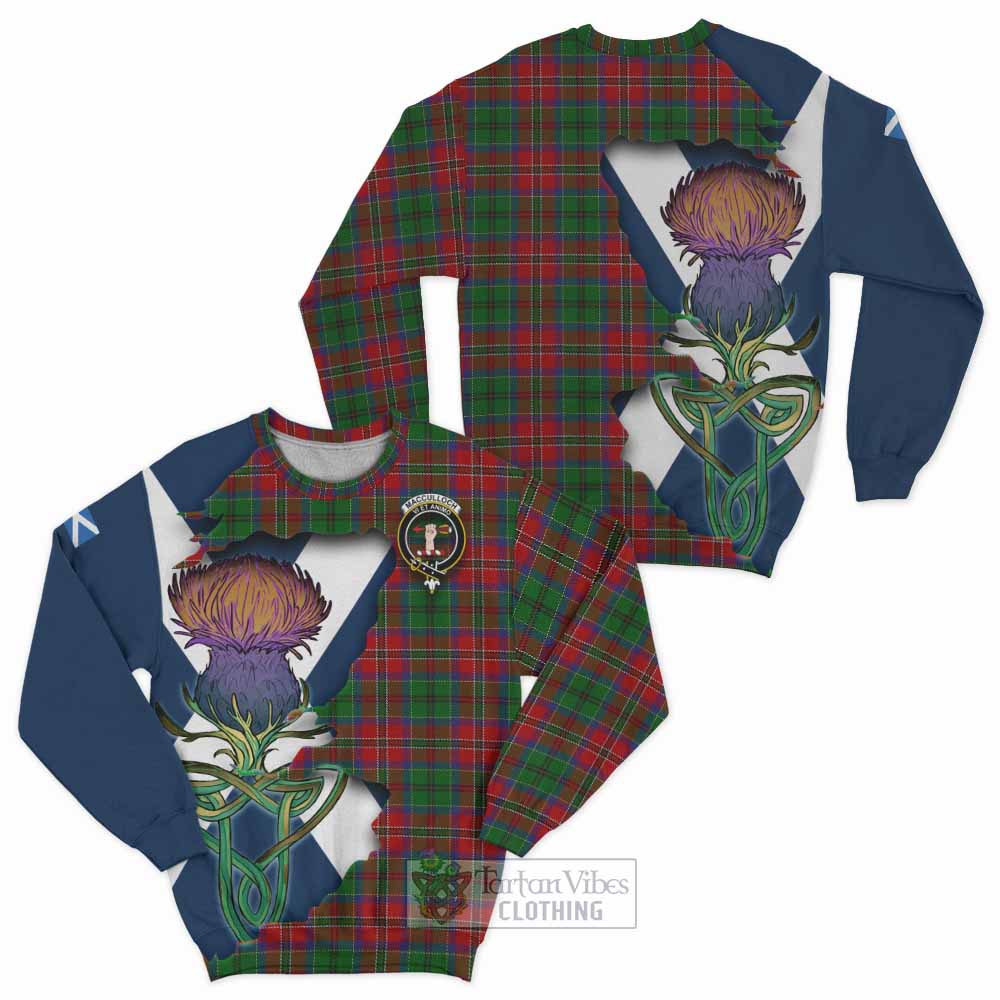 Tartan Vibes Clothing MacCulloch (McCulloch) Tartan Family Crest Sweatshirt Scottish Thistle Celtic Inspired