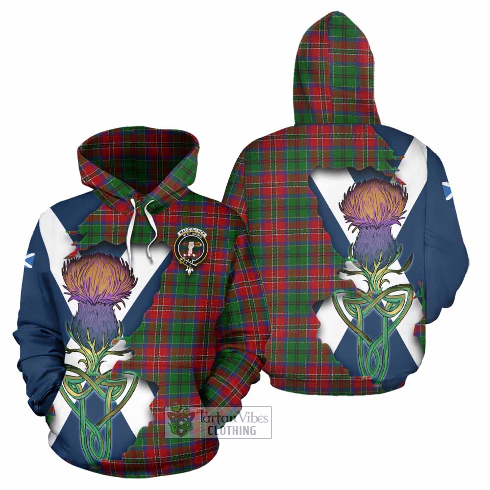 Tartan Vibes Clothing MacCulloch (McCulloch) Tartan Family Crest Hoodie Scottish Thistle Celtic Inspired