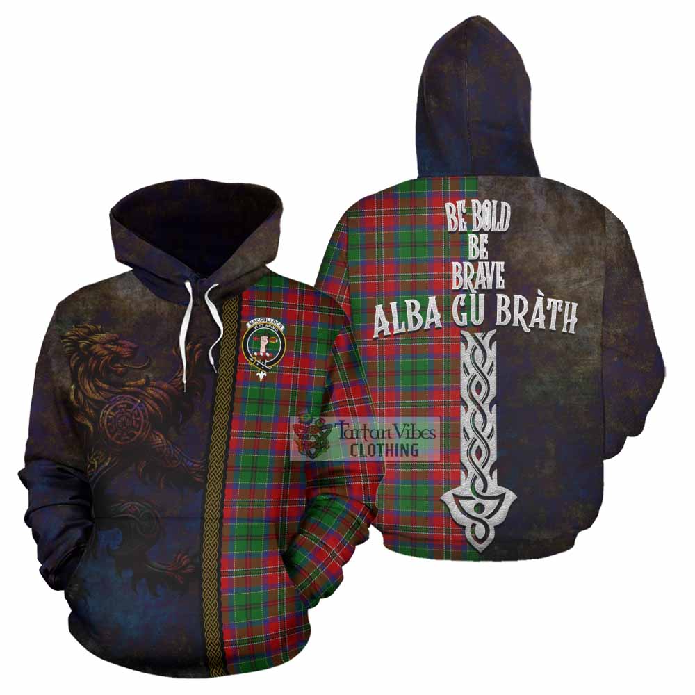 Tartan Vibes Clothing MacCulloch (McCulloch) Tartan Family Crest Hoodie Alba Gu Brath Be Brave Lion Ancient Style