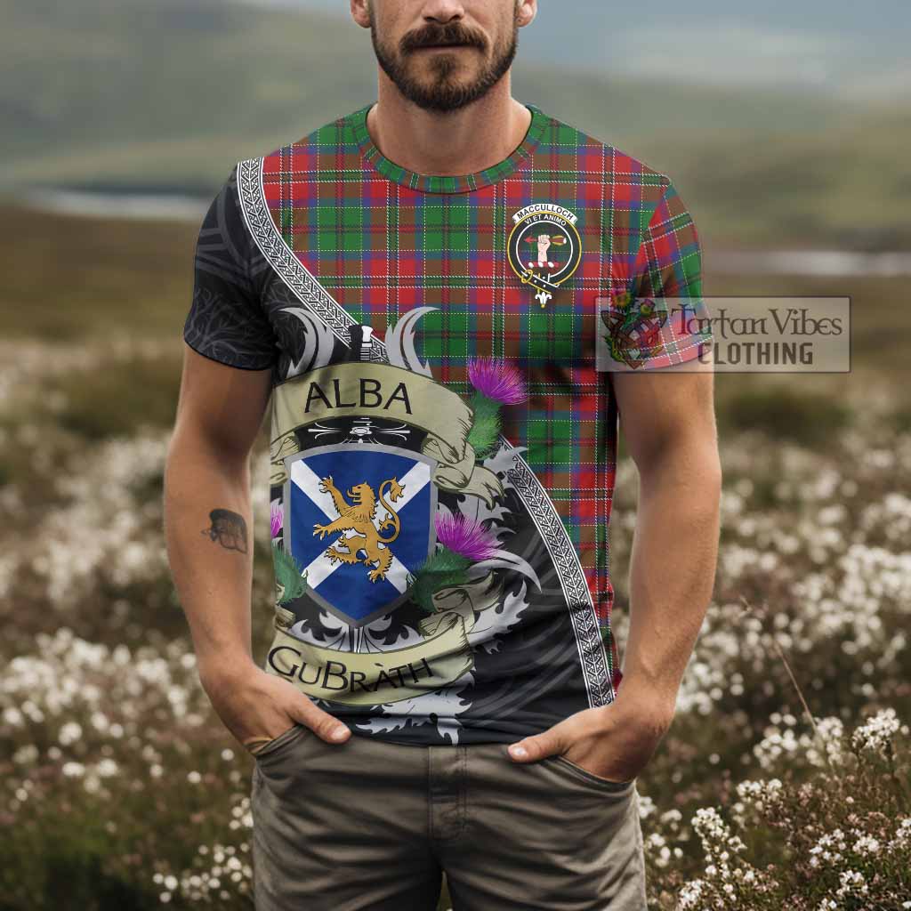 Tartan Vibes Clothing MacCulloch (McCulloch) Tartan Family Crest T-Shirt Lion Rampant Royal Thistle Shield Celtic Inspired