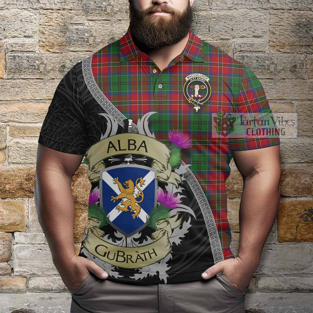 Tartan Vibes Clothing MacCulloch (McCulloch) Tartan Family Crest Polo Shirt Lion Rampant Royal Thistle Shield Celtic Inspired