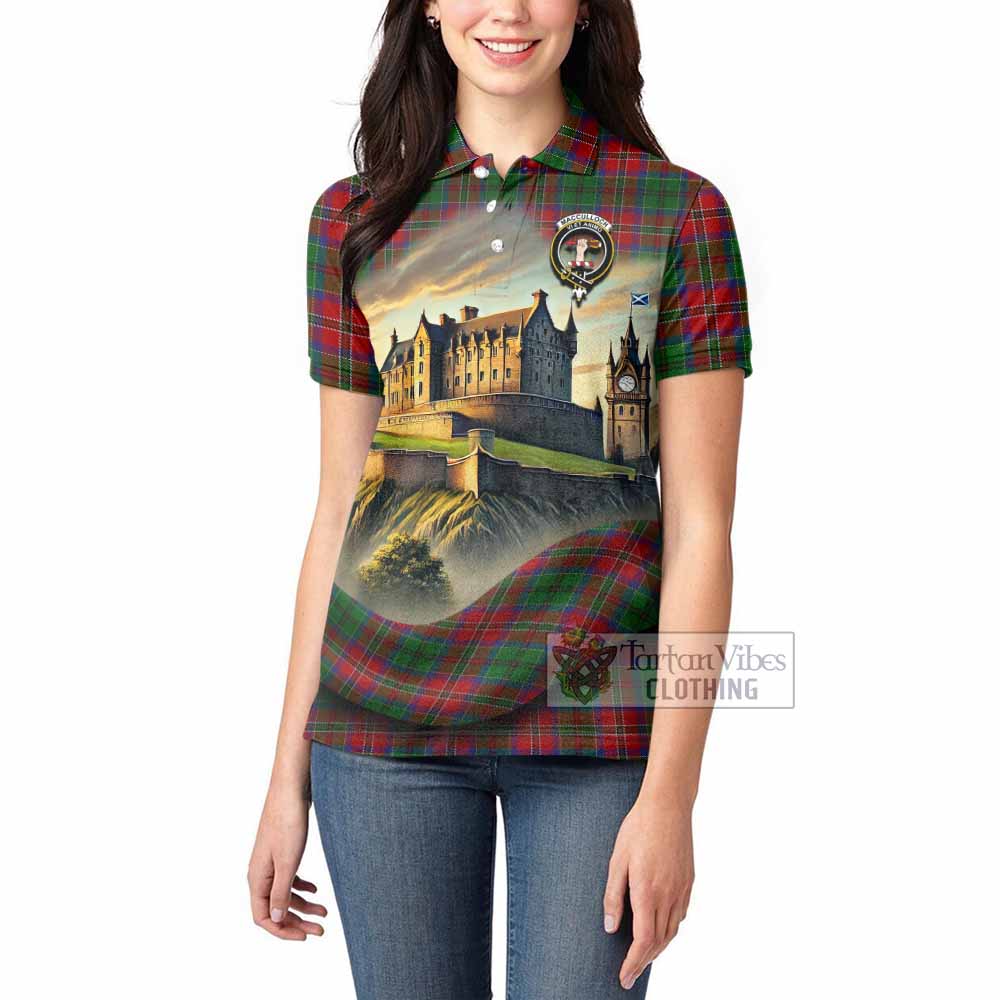 Tartan Vibes Clothing MacCulloch (McCulloch) Tartan Family Crest Women's Polo Shirt with Scottish Ancient Castle Stype
