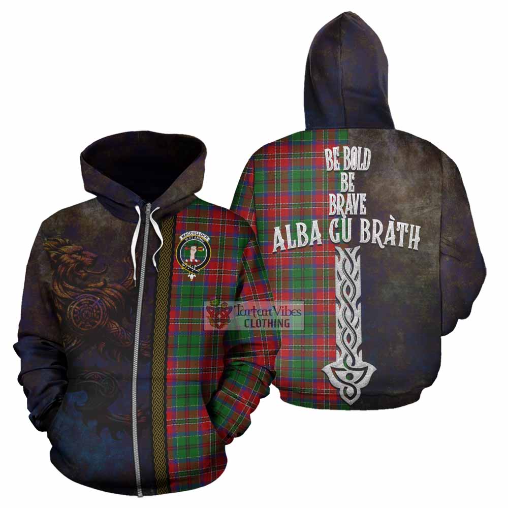 Tartan Vibes Clothing MacCulloch (McCulloch) Tartan Family Crest Hoodie Alba Gu Brath Be Brave Lion Ancient Style