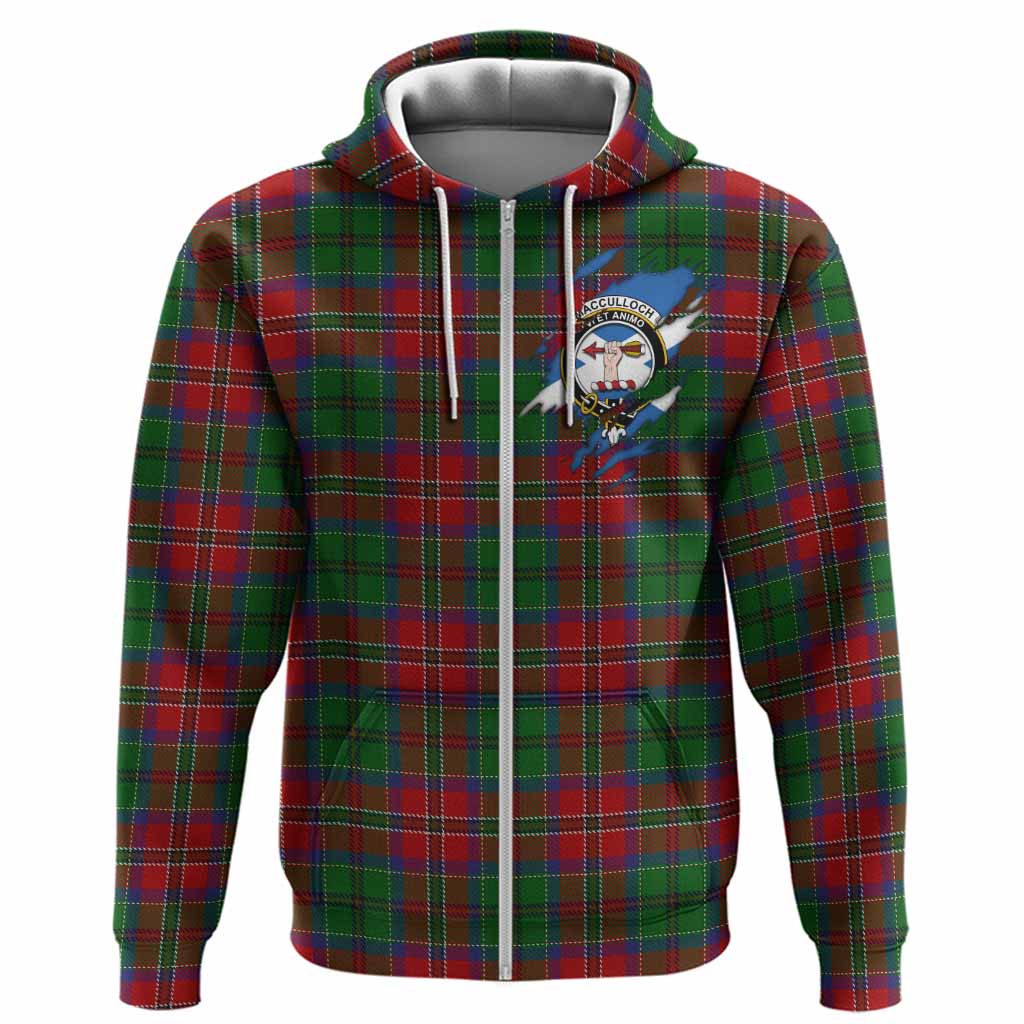 MacCulloch (McCulloch) Clan Crest In Me Tartan Hoodie Scotland Flag Style