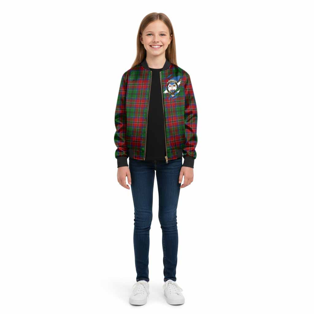 MacCulloch (McCulloch) Clan Crest In Me Tartan Kid Bomber Jacket Scotland Flag Style