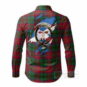 MacCulloch (McCulloch) Clan Crest In Me Tartan Long Sleeve Button Shirts Scotland Flag Style