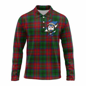 MacCulloch (McCulloch) Clan Crest In Me Tartan Long Sleeve Polo Shirt Scotland Flag Style
