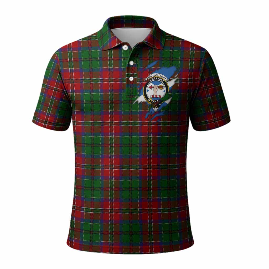 MacCulloch (McCulloch) Clan Crest In Me Tartan Polo Shirt Scotland Flag Style