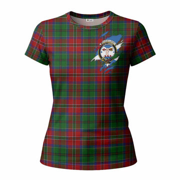 MacCulloch (McCulloch) Clan Crest In Me Tartan Women T shirt Scotland Flag Style