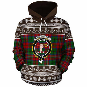 MacCulloch (McCulloch) Clan Tartan Christmas Cotton Hoodie with Family Crest
