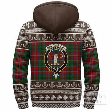 MacCulloch (McCulloch) Clan Tartan Christmas Fleece Hoodie with Family Crest