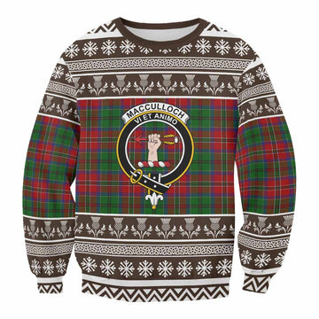 MacCulloch (McCulloch) Clan Tartan Christmas Sweatshirt with Family Crest