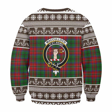 MacCulloch (McCulloch) Clan Tartan Christmas Sweatshirt with Family Crest