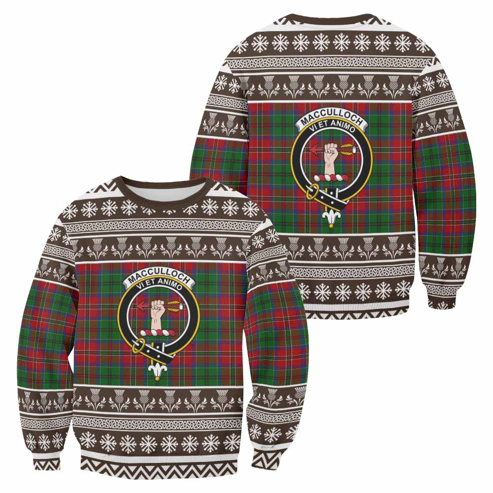 MacCulloch (McCulloch) Clan Tartan Christmas Sweatshirt with Family Crest - Tartan Vibes Clothing