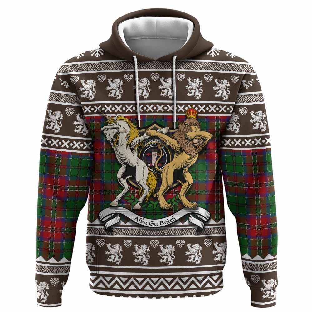 MacCulloch (McCulloch) Clan Tartan Crest Christmas Hoodie Coat of Arms Funny Style - Tartan Vibes Clothing