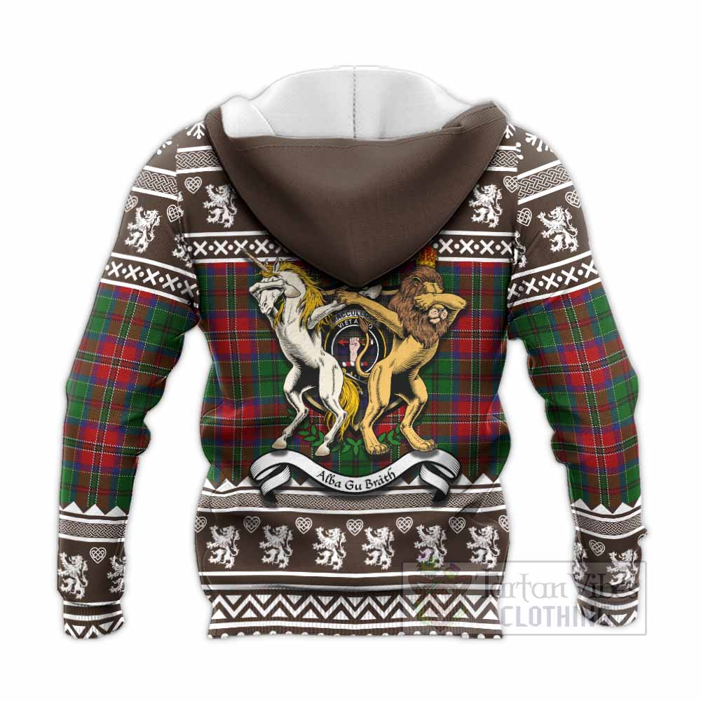 MacCulloch (McCulloch) Clan Tartan Crest Christmas Knitted Hoodie Coat of Arms Funny Style - Tartan Vibes Clothing
