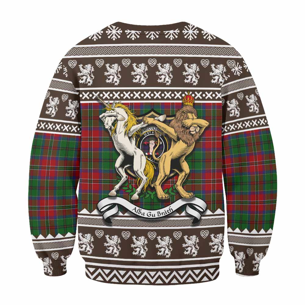 MacCulloch (McCulloch) Clan Tartan Crest Christmas Sweatshirt Coat of Arms Funny Style - Tartan Vibes Clothing