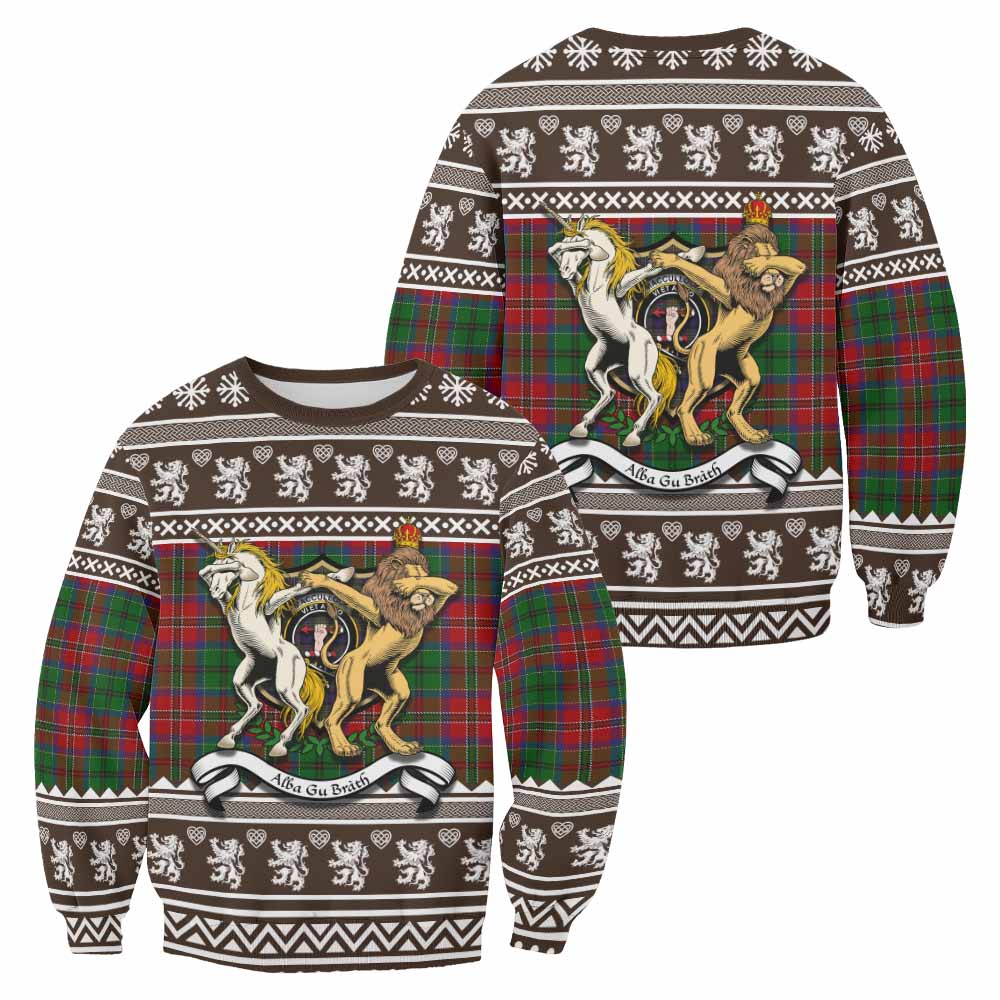 MacCulloch (McCulloch) Clan Tartan Crest Christmas Sweatshirt Coat of Arms Funny Style - Tartan Vibes Clothing