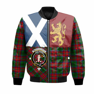 MacCulloch (McCulloch) Crest Tartan Bomber Jacket with Lion Rampant Saltire Style