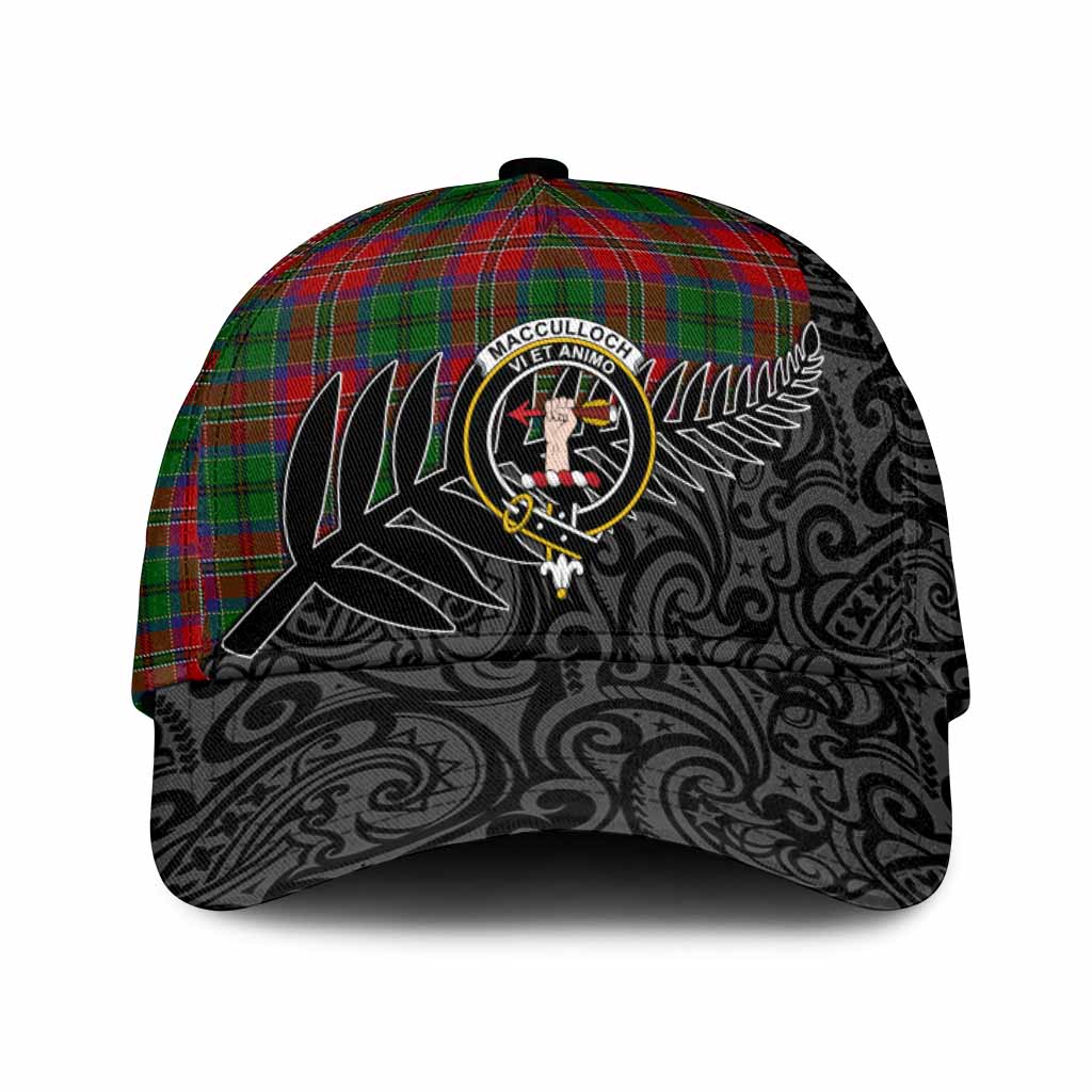 MacCulloch (McCulloch) Crest Tartan Classic Cap with New Zealand Silver Fern Half Style