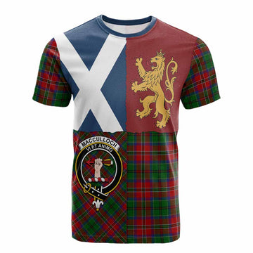 MacCulloch (McCulloch) Crest Tartan Cotton T-shirt with Lion Rampant Saltire Style