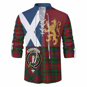 MacCulloch (McCulloch) Crest Tartan Ghillie Shirt with Lion Rampant Saltire Style