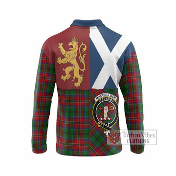 MacCulloch (McCulloch) Crest Tartan Long Sleeve Polo Shirt with Lion Rampant Saltire Style
