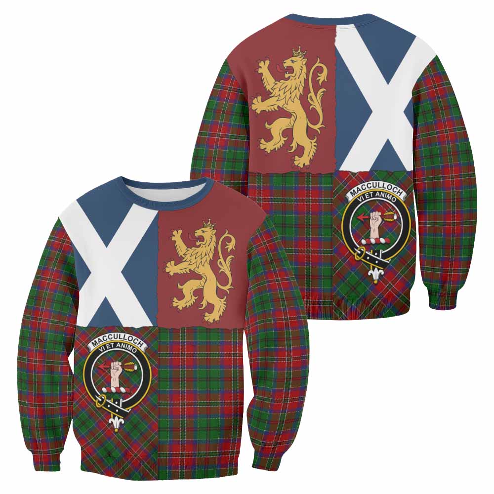 MacCulloch (McCulloch) Crest Tartan Sweatshirt with Lion Rampant Saltire Style