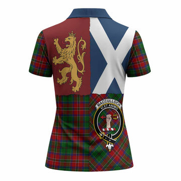 MacCulloch (McCulloch) Crest Tartan Women Polo Shirt with Lion Rampant Saltire Style