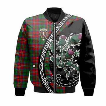 MacCulloch (McCulloch) Family Crest Tartan Bomber Jacket Alba Thistle Inspired