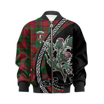MacCulloch (McCulloch) Family Crest Tartan Kid Bomber Jacket Alba Thistle Inspired - Tartan Vibes Clothing