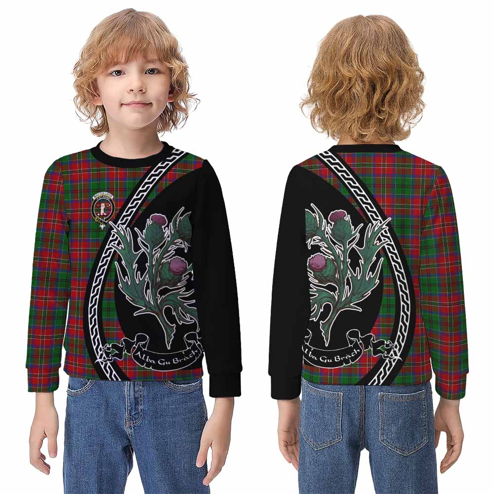 MacCulloch (McCulloch) Family Crest Tartan Kid Knitted Sweatshirt Alba Thistle Inspired - Tartan Vibes Clothing