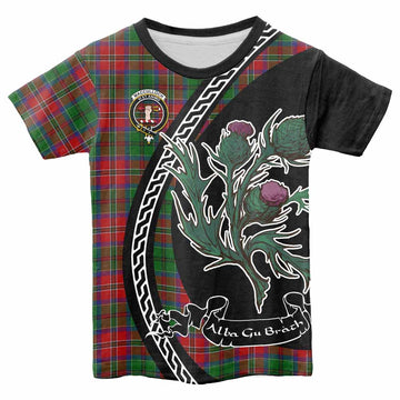 MacCulloch (McCulloch) Family Crest Tartan Kid T-shirt Alba Thistle Inspired