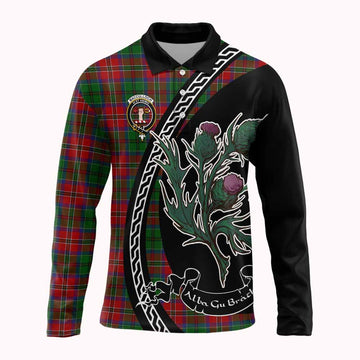 MacCulloch (McCulloch) Family Crest Tartan Long Sleeve Polo Shirt Alba Thistle Inspired