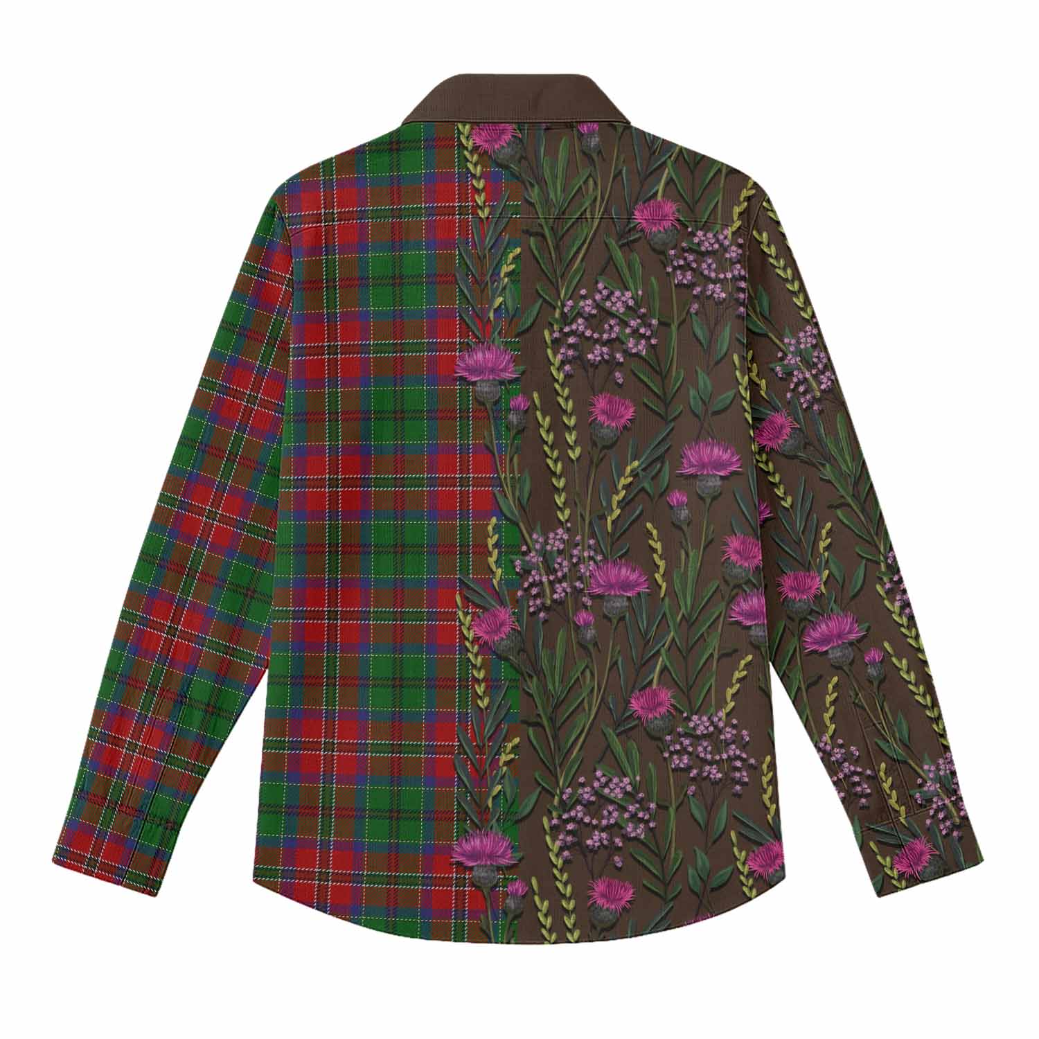 MacCulloch (McCulloch) Family Crest Tartan Women Casual Shirt Scottish Thistle Flower Pattern Half Style - Tartan Vibes Clothing