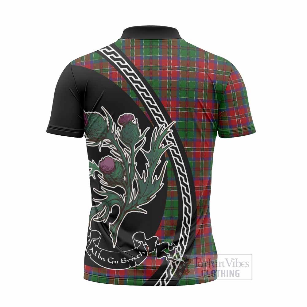 MacCulloch (McCulloch) Family Crest Tartan Zipper Polo Shirt Alba Thistle Inspired - Tartan Vibes Clothing