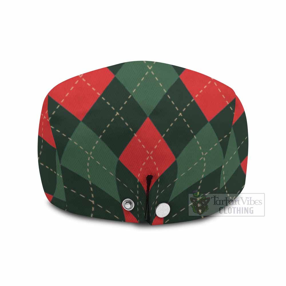 MacCulloch (McCulloch) Scottish Family Crest Flat Cap, Jeff Cap Argyle Plaid Christmas Style - Tartan Vibes Clothing
