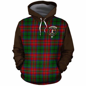 MacCulloch (McCulloch) Tartan Accent Cotton Hoodie with Family Crest