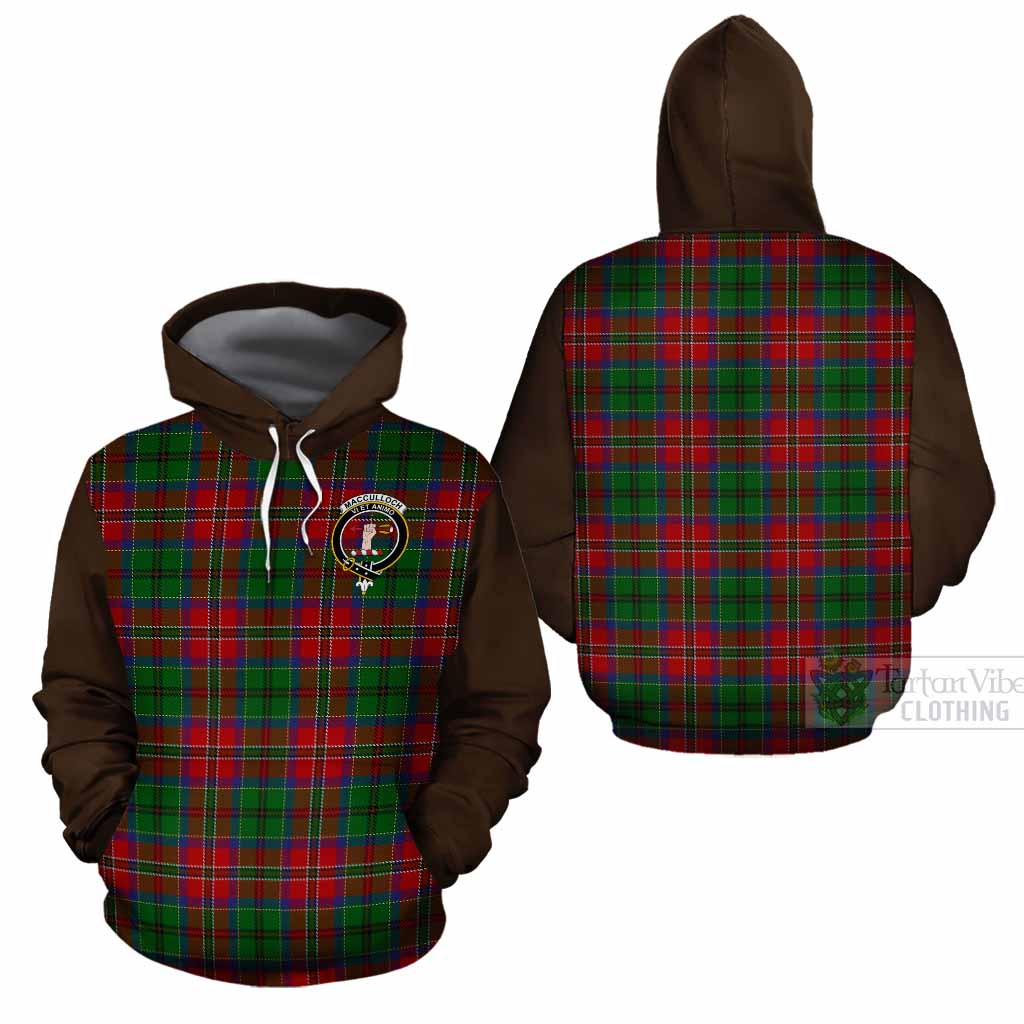 MacCulloch (McCulloch) Tartan Accent Cotton Hoodie with Family Crest